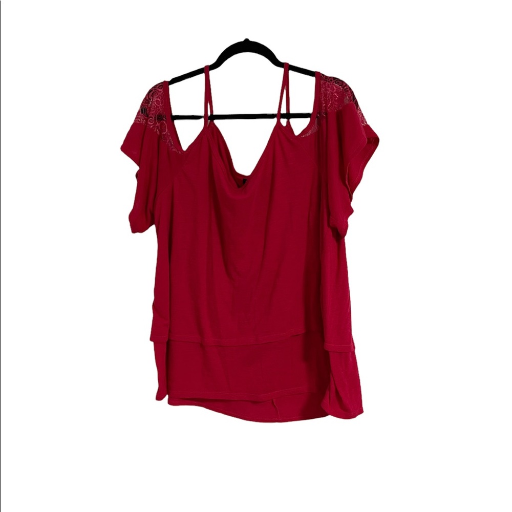 Pink cold shoulder blouse
